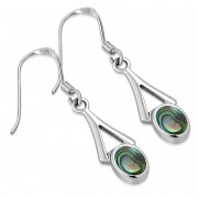 Abalone Shell Silver Earrings - e378